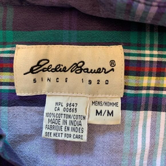 Eddie Bauer Mens Plaid Short Sleeved Button Down Shirt Multicolored M - Picture 7 of 7